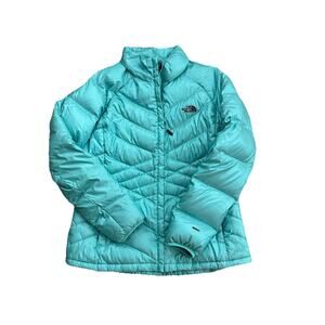 The North Face Aconcagua 550 Down Puffer Jacket Women’s XL Aqua Blue High Shine